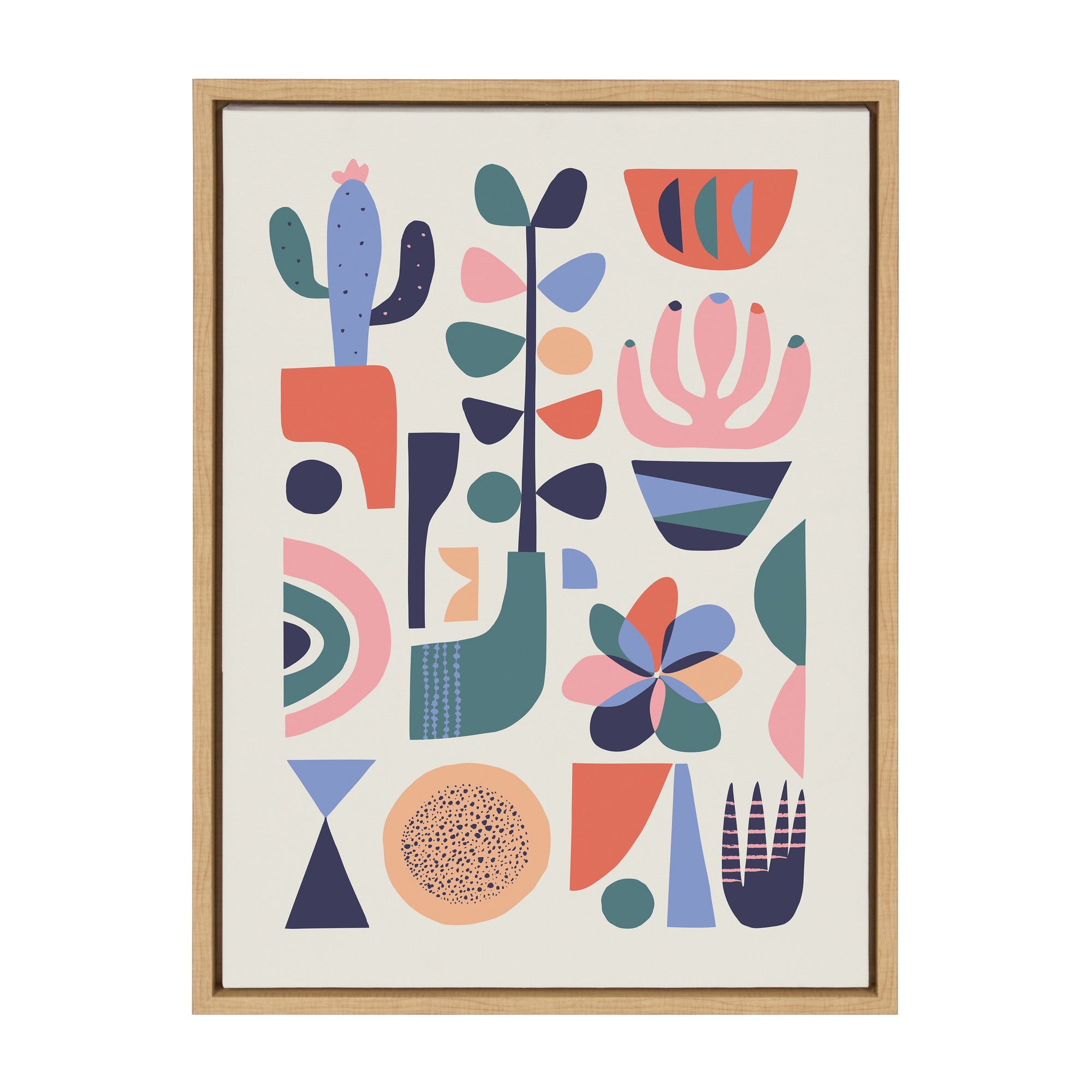 Sylvie Mid Century Succulents Framed Canvas by kateandlaurel - product image 9 for Resin Society