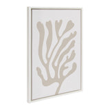 Sylvie Abstract Coral Coastal Beige Framed Canvas by kateandlaurel - main product image for Resin Society