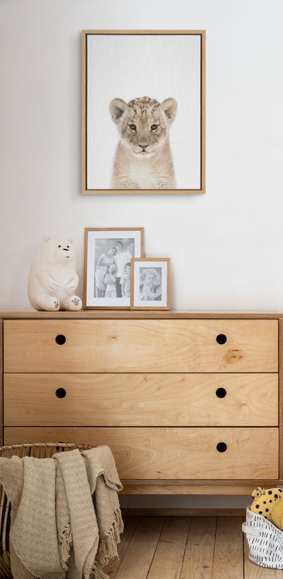 Sylvie Baby Lion Color Framed Canvas by kateandlaurel - product image 10 for Resin Society