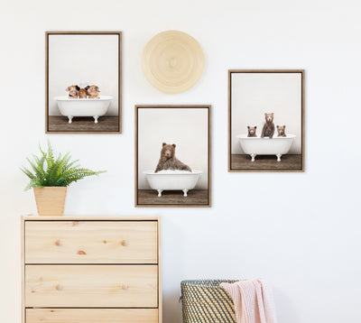 Sylvie Three Little Bears in Vintage Bathtub Framed Canvas by kateandlaurel - product image 5 for Resin Society