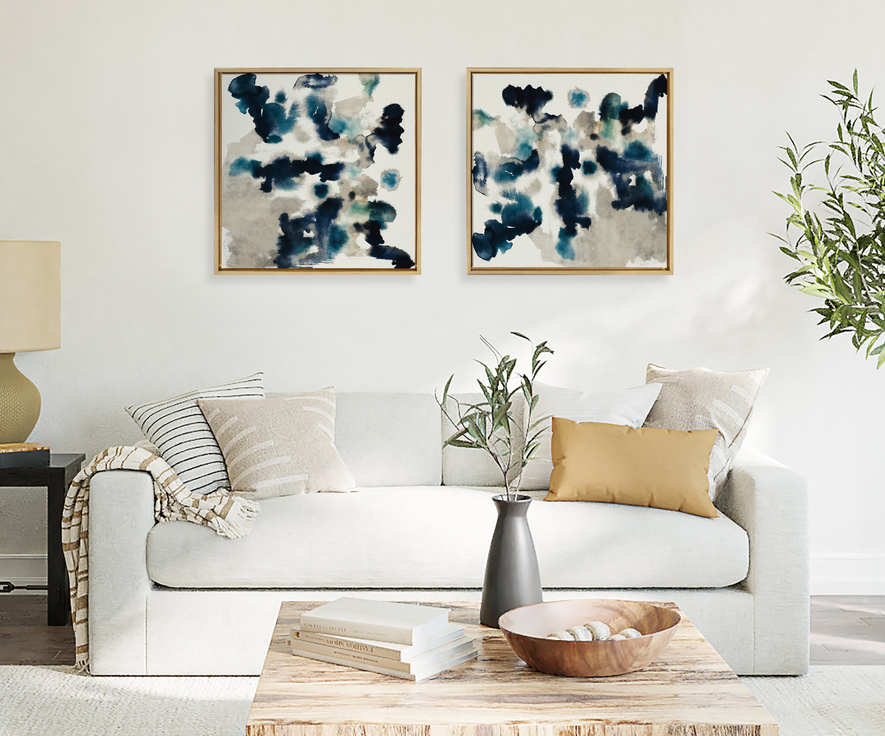 Sylvie Gilded Watercolor Framed Canvas by kateandlaurel - product image 17 for Resin Society
