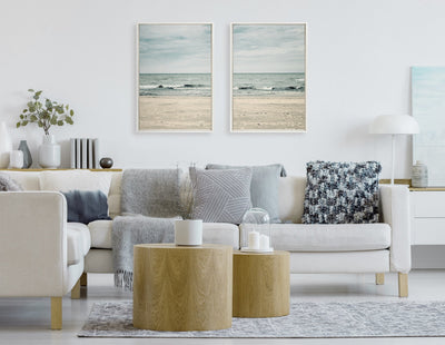Sylvie Beach 2 Left and Right Framed Canvas by kateandlaurel - product image 6 for Resin Society