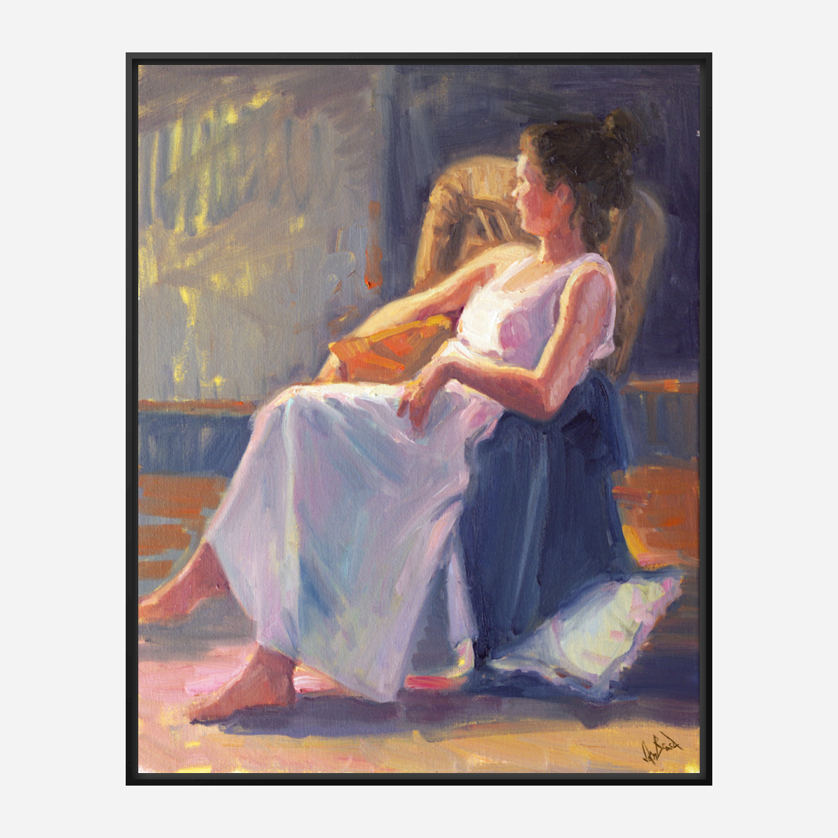 Waiting by the Window Artist Enhanced Canvas Print by John Beard Collection - product image 5 for Resin Society