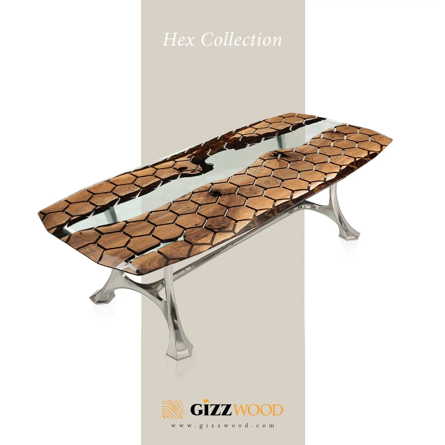 Hexagon Resin Dining Table by Gizz - product image 5 for Resin Society