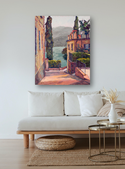 Waterside Villas Artist Enhanced Canvas Print by John Beard Collection - product image 2 for Resin Society