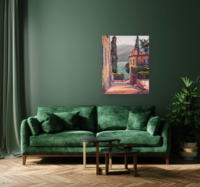 Waterside Villas Artist Enhanced Canvas Print by John Beard Collection - product image 3 for Resin Society