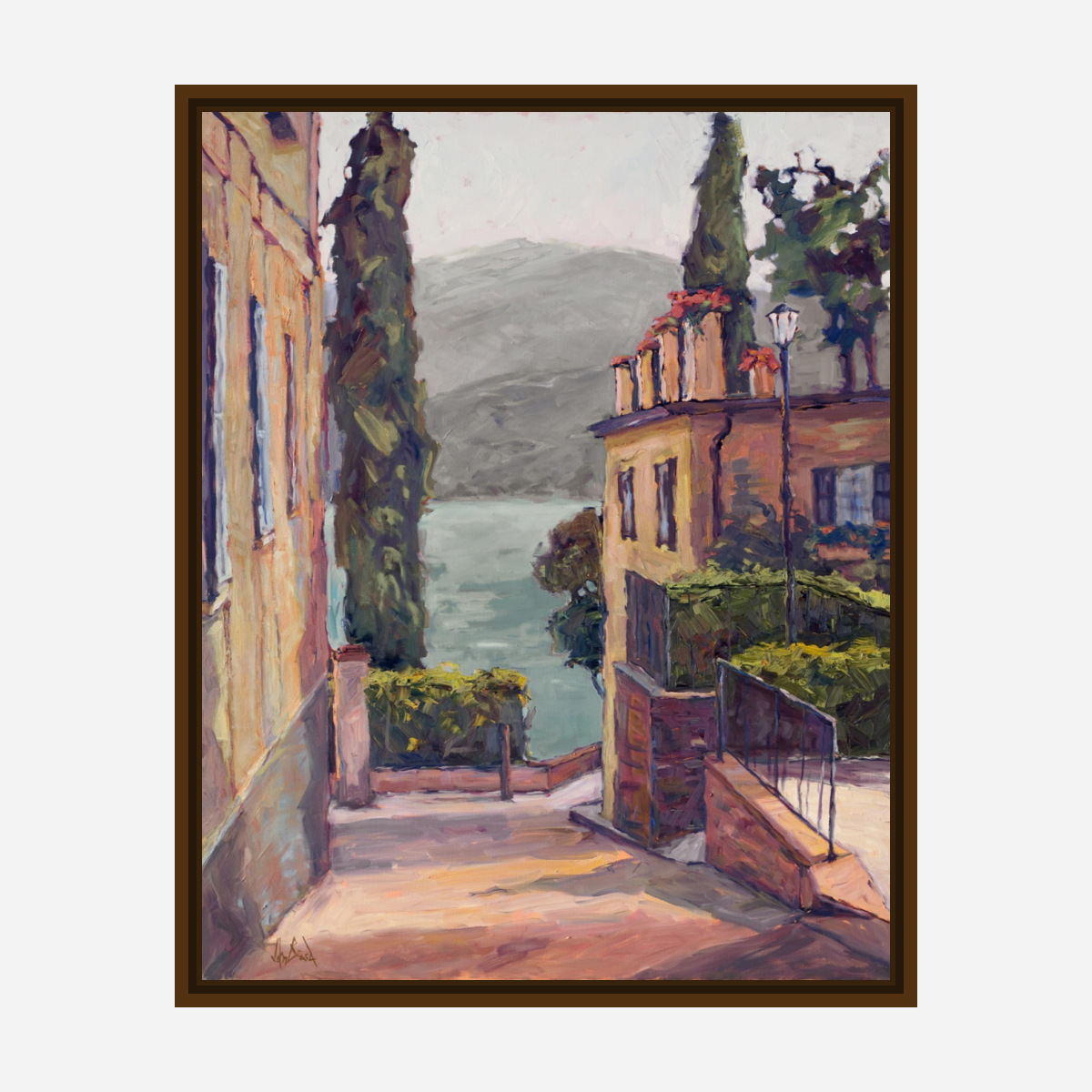 Waterside Villas Artist Enhanced Canvas Print by John Beard Collection - product image 7 for Resin Society