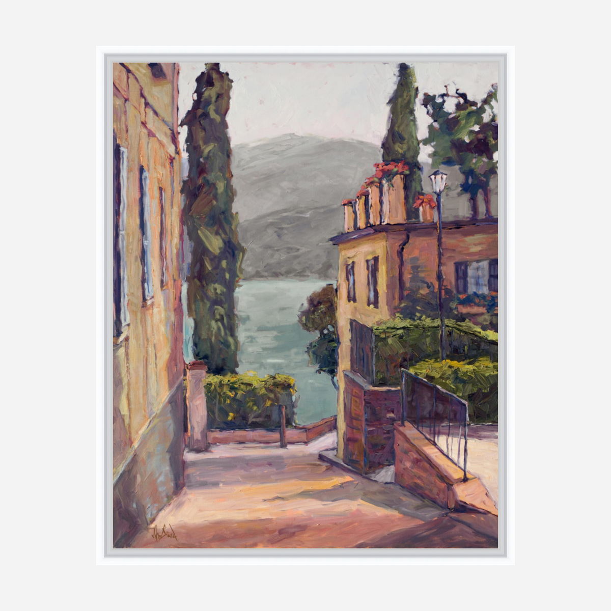 Waterside Villas Artist Enhanced Canvas Print by John Beard Collection - product image 6 for Resin Society