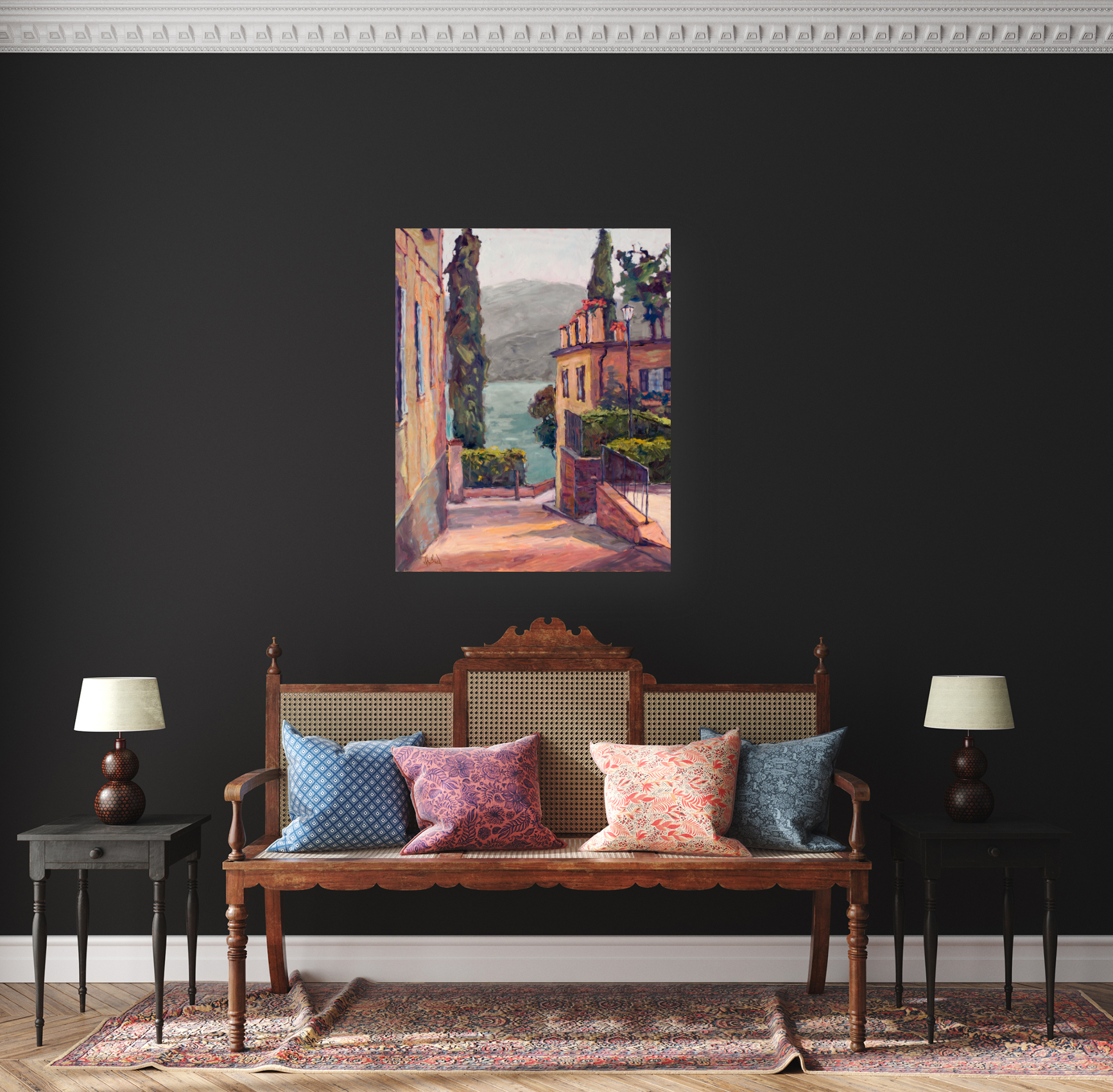 Waterside Villas Artist Enhanced Canvas Print by John Beard Collection - product image 4 for Resin Society