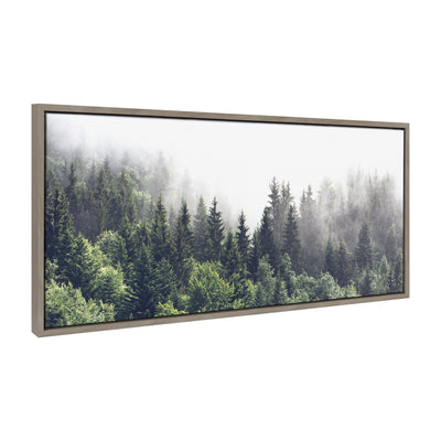Sylvie Lush Green Forest On A Foggy Day Framed Canvas