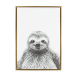 Sylvie Sloth Framed Canvas by Simon Te Tai by kateandlaurel - main product image for Resin Society