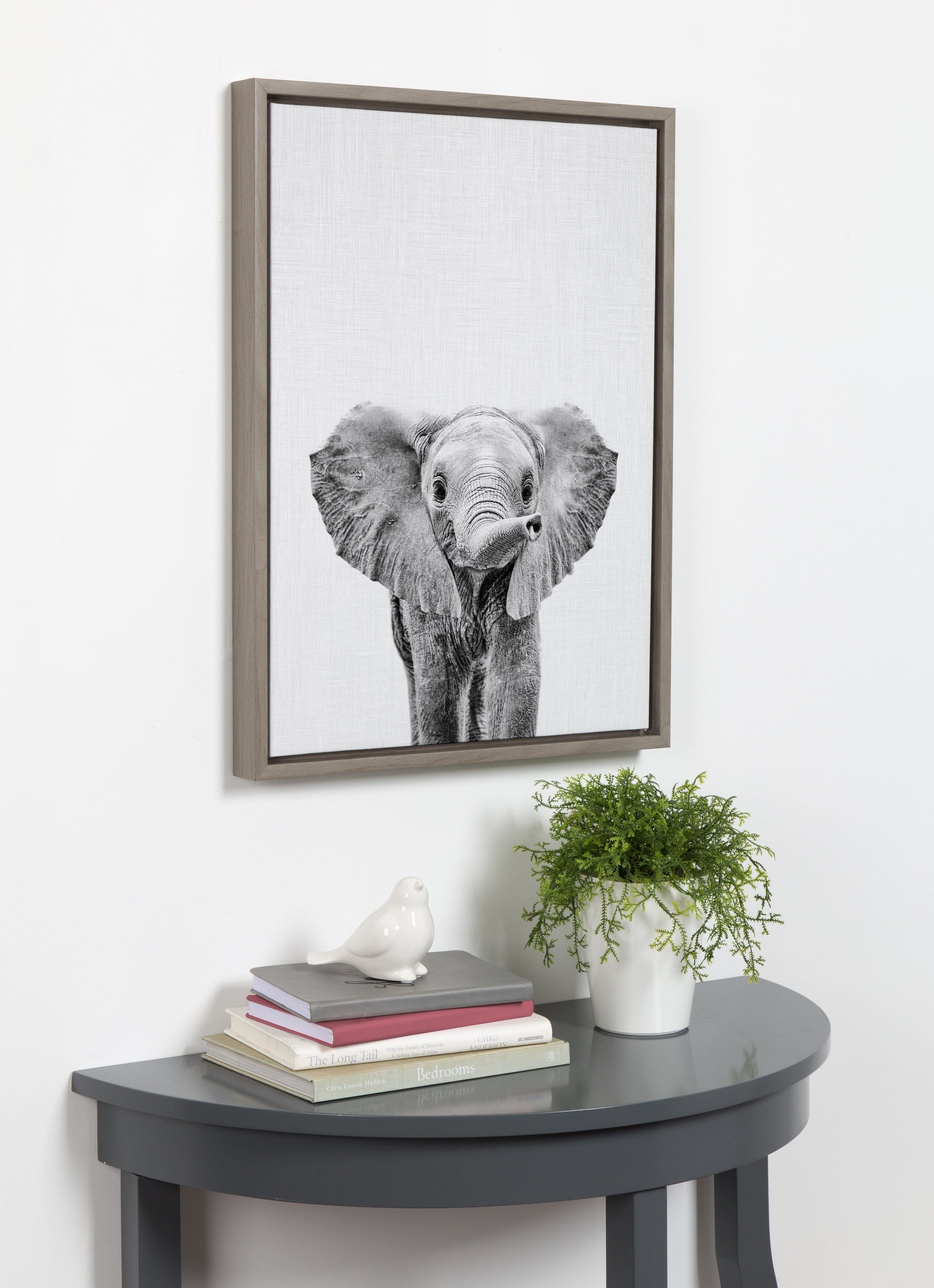 Sylvie Baby Elephant Framed Canvas by Simon Te by kateandlaurel - product image 4 for Resin Society