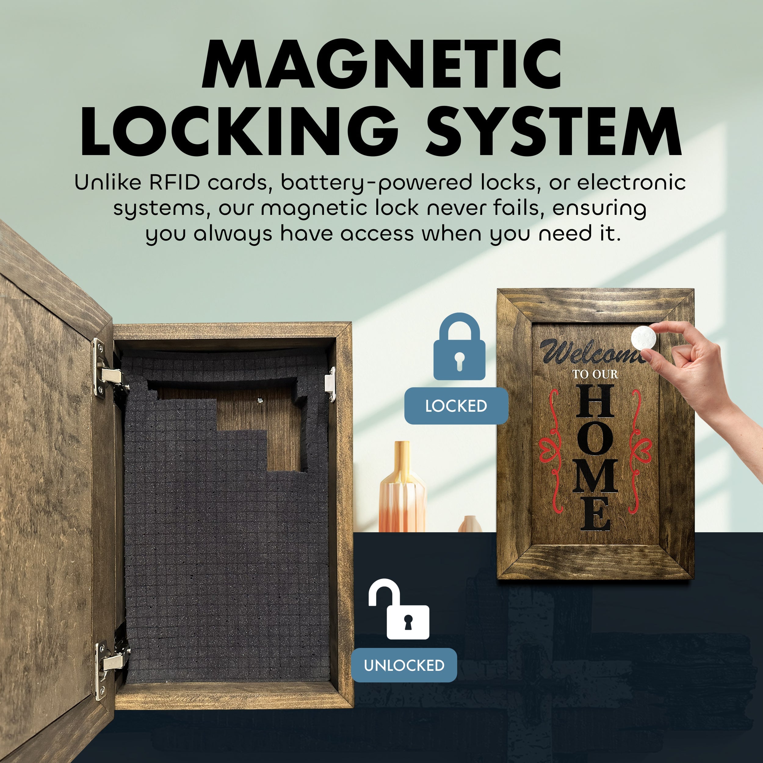 Hidden Gun Storage Cabinet Welcome to Our Home by Bellewood Designs - product image 4 for Resin Society