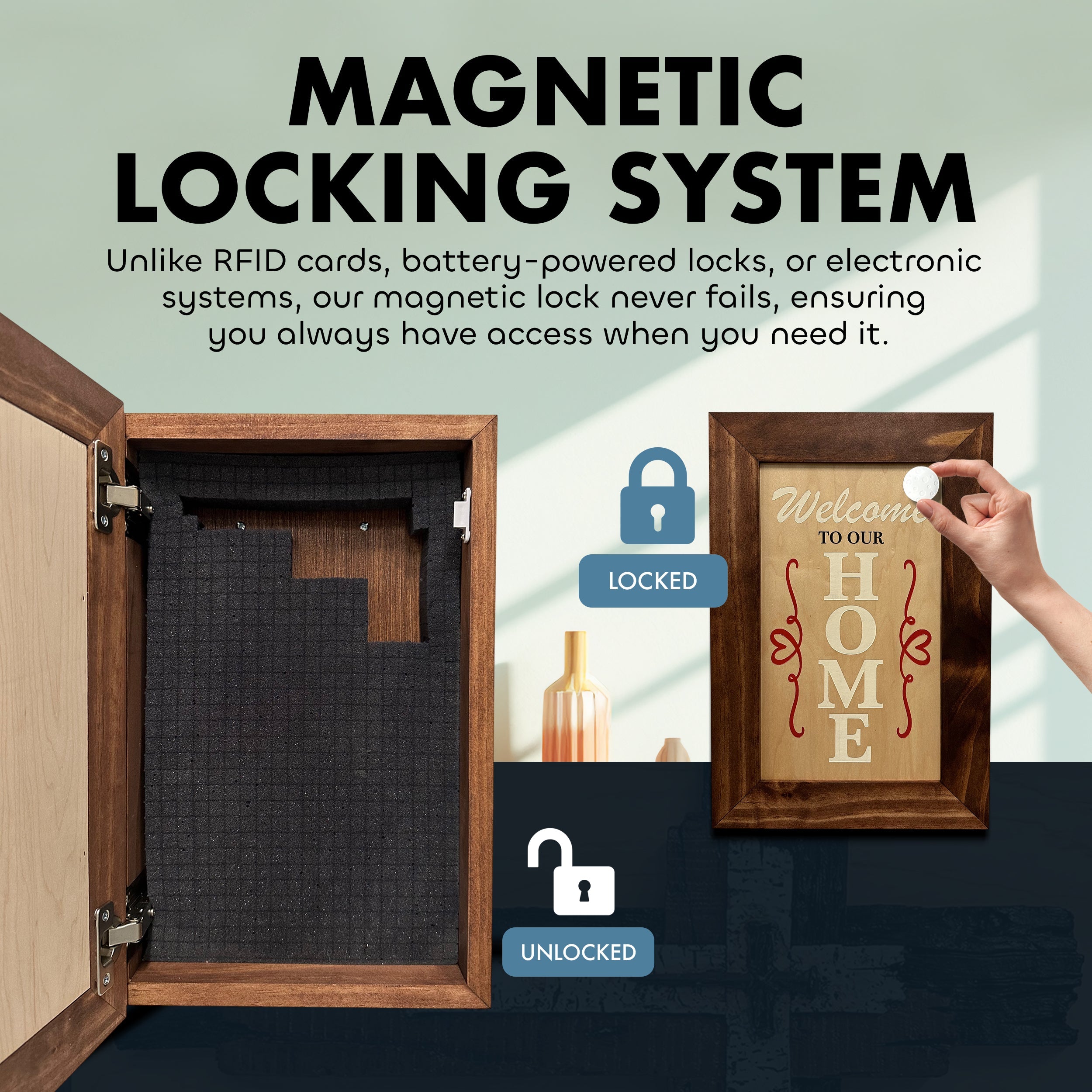 Hidden Gun Storage Cabinet Welcome to Our Home by Bellewood Designs - product image 4 for Resin Society