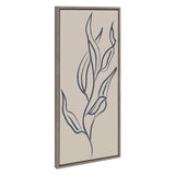 Sylvie Muted Illustrated Botanical Dark Blue and Tan Framed Canvas by kateandlaurel - product image 7 for Resin Society