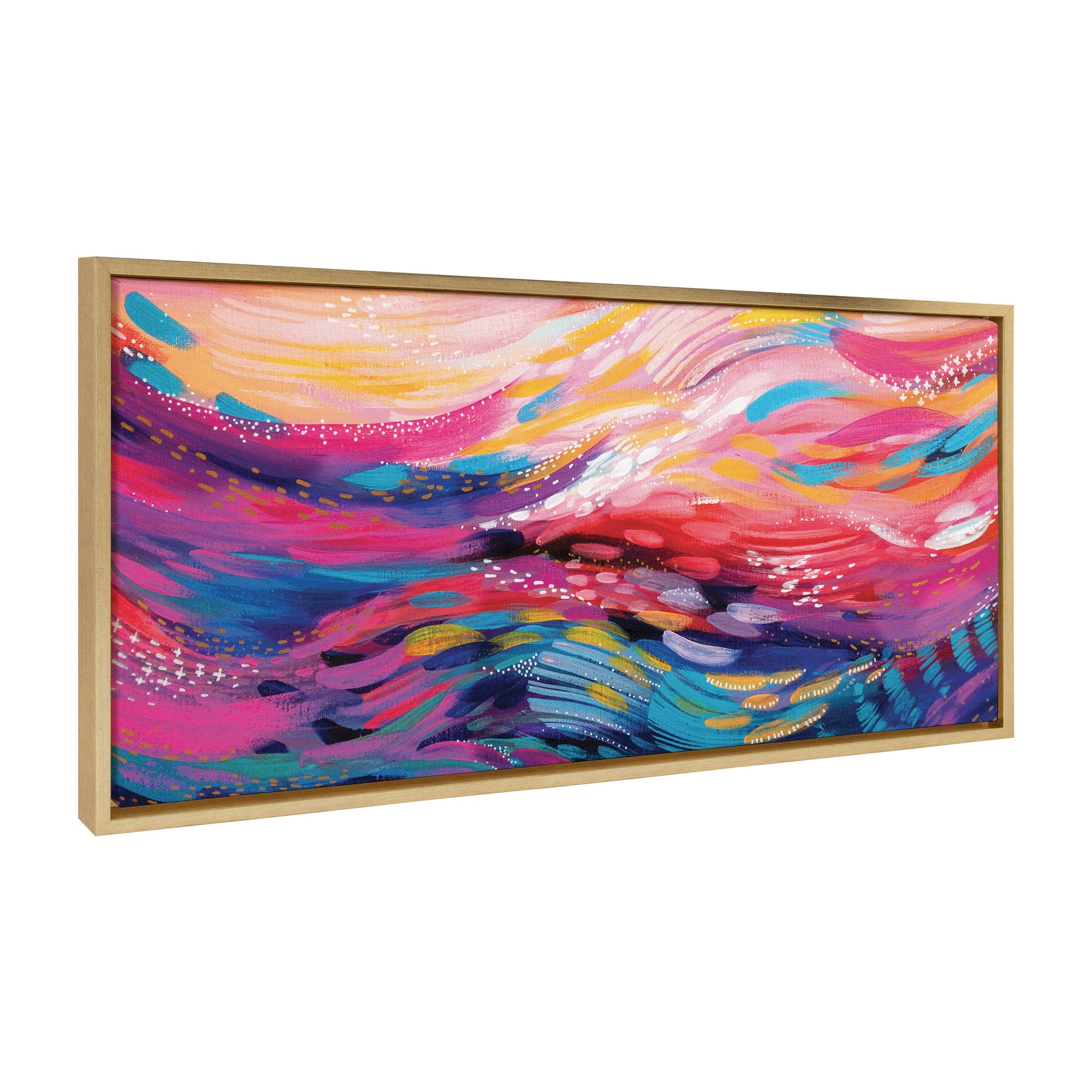 Sylvie Brush Strokes 90 Framed Canvas by kateandlaurel - main product image for Resin Society