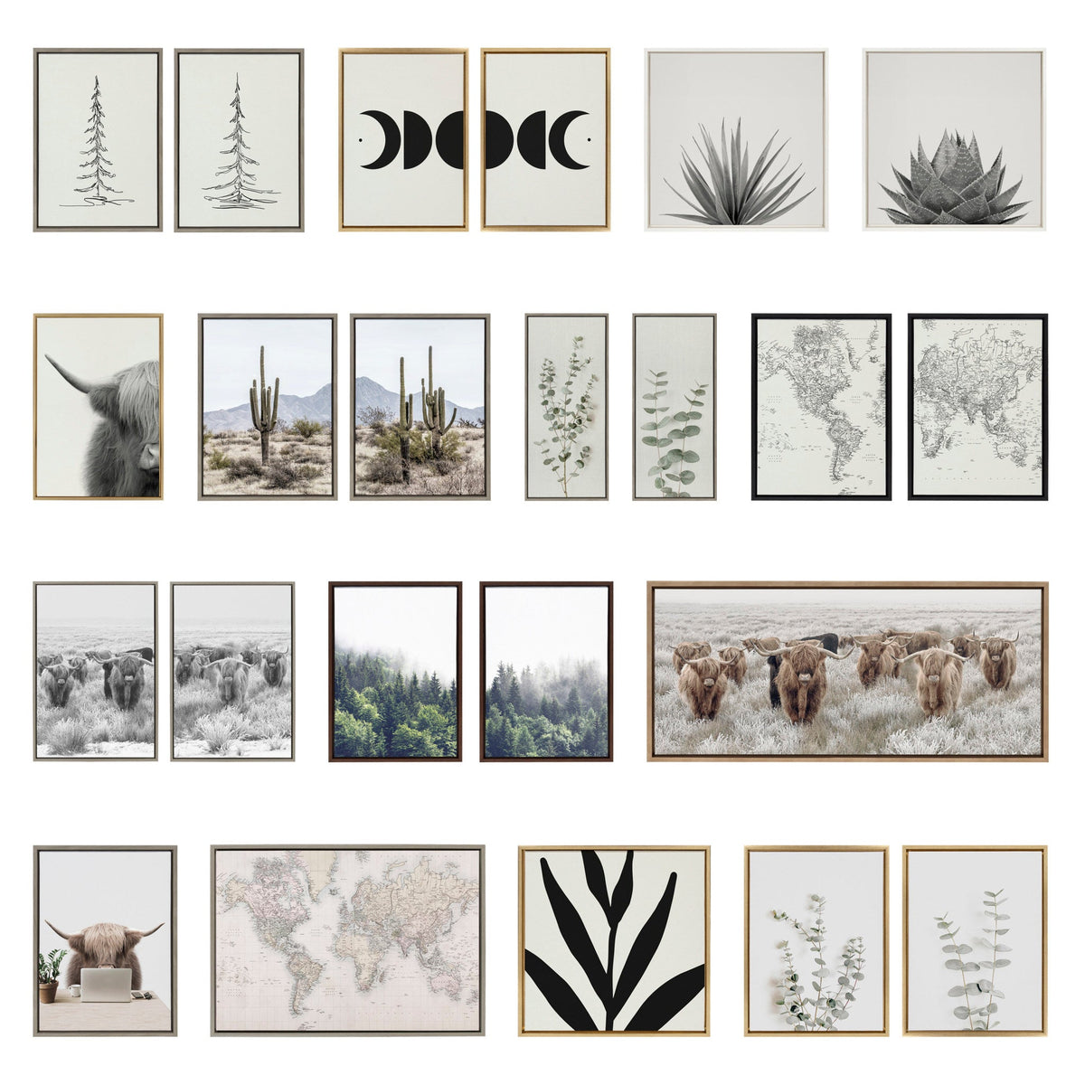 Sylvie Modern Matisse Inspired Botanical White on Beige and Beige on by kateandlaurel - product image 4 for Resin Society