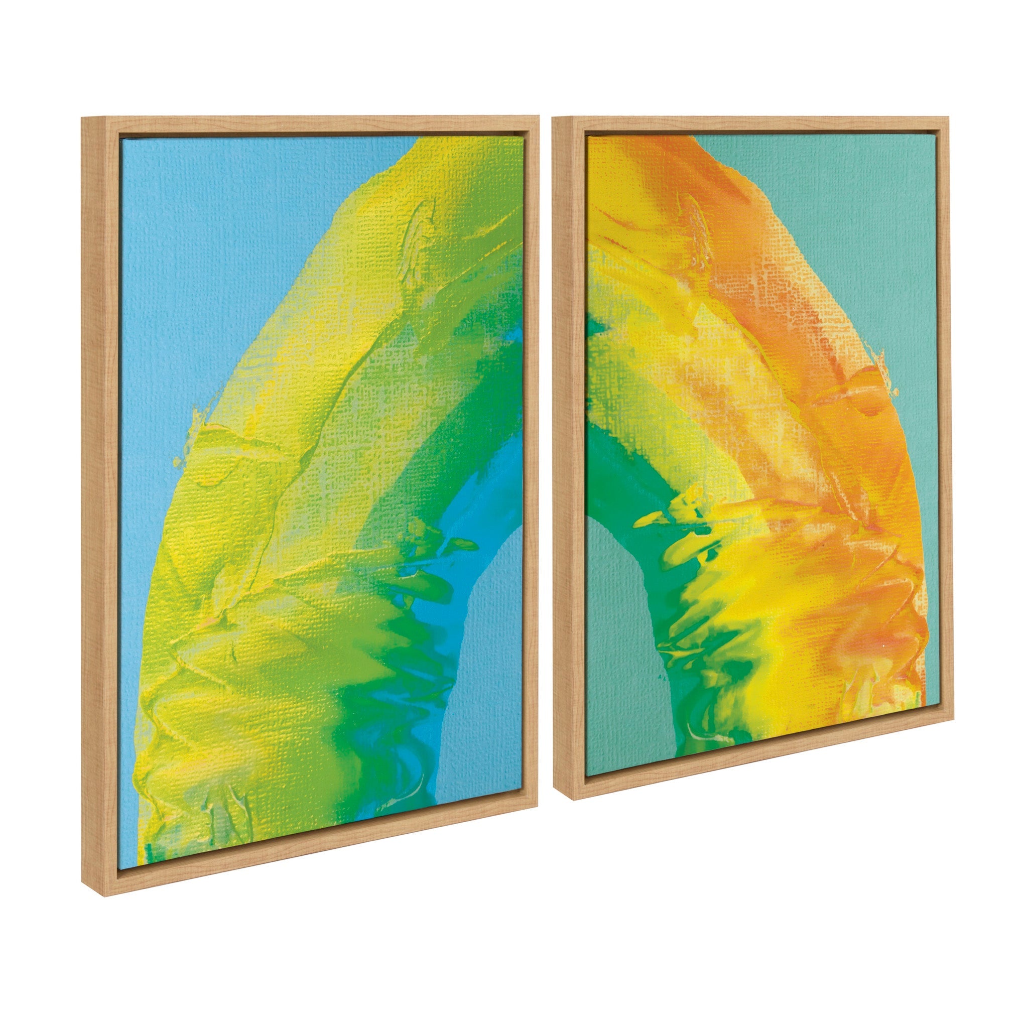Sylvie MP Rainbow Sorbet 1 and 2 Framed Canvas Set by kateandlaurel - product image 2 for Resin Society