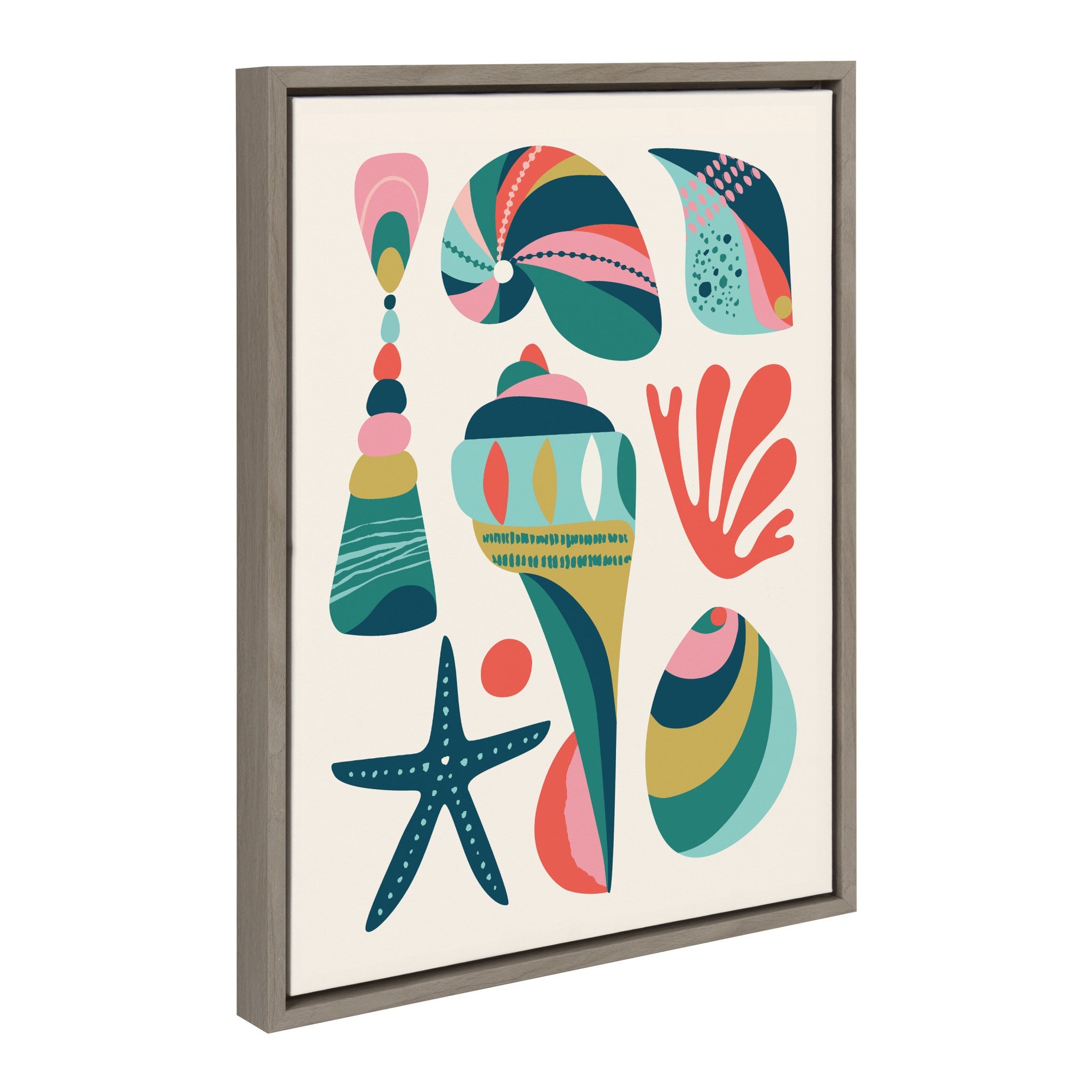 Sylvie Seashells Framed Canvas by kateandlaurel - product image 2 for Resin Society