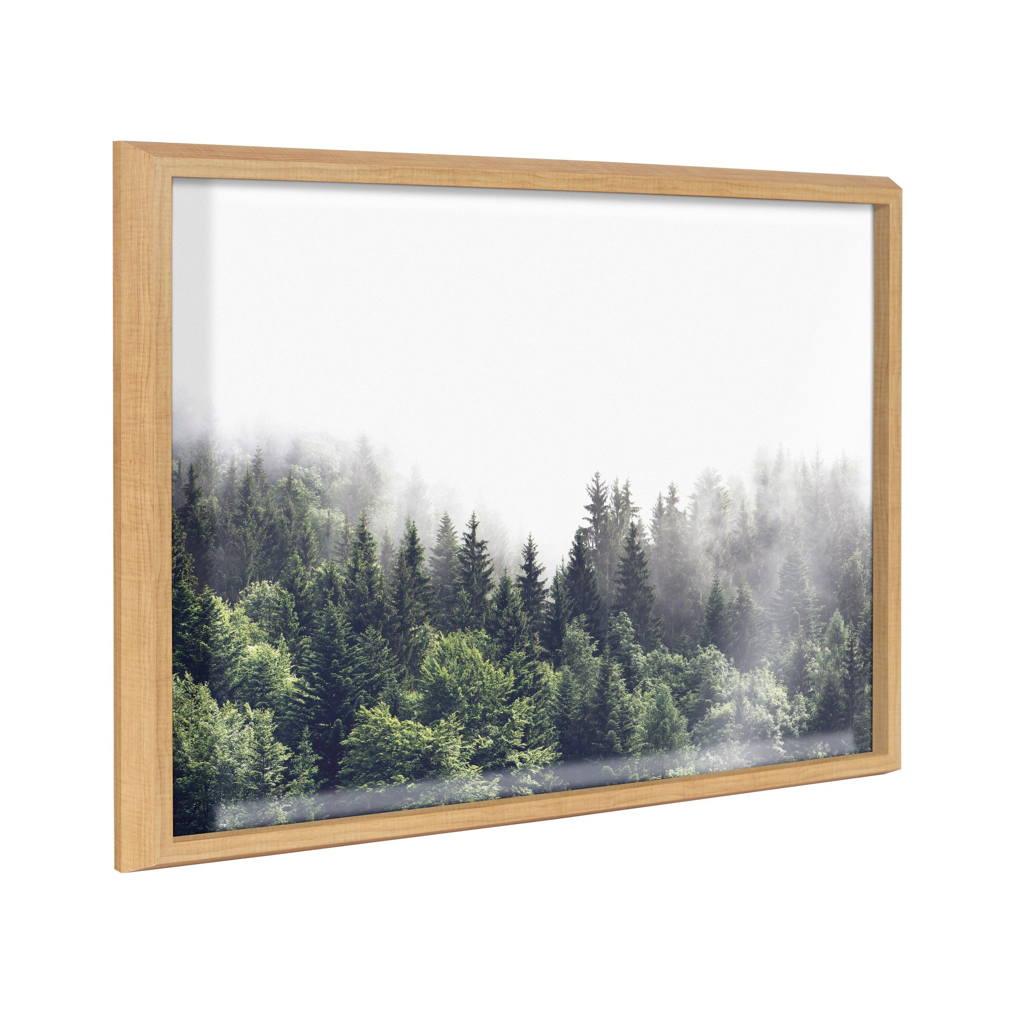 Blake Lush Green Forest on a Foggy Day Framed Printed Glass by kateandlaurel - main product image for Resin Society