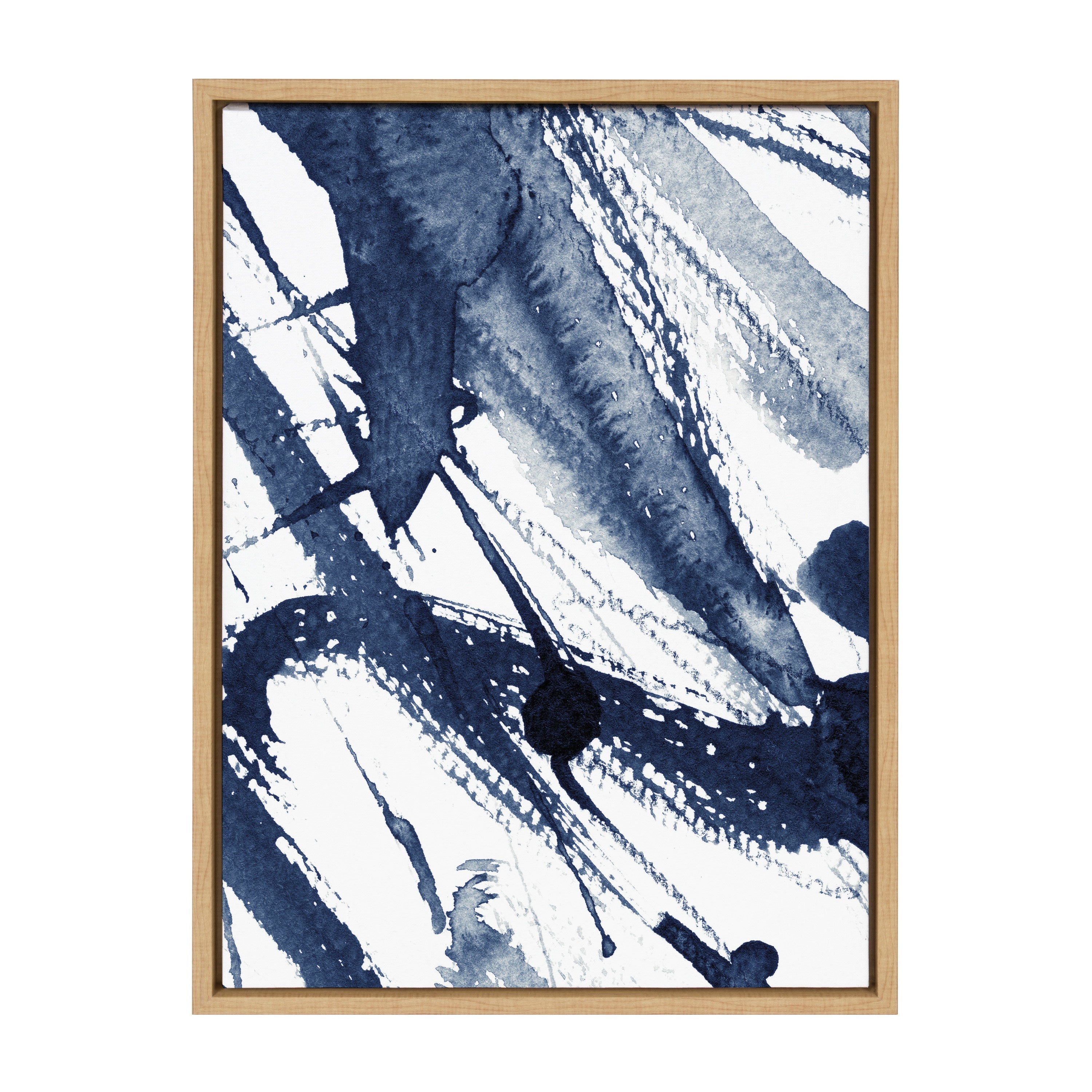 Sylvie Indigo Watercolor Framed Canvas by Amy Peterson Art Studio by kateandlaurel - product image 9 for Resin Society