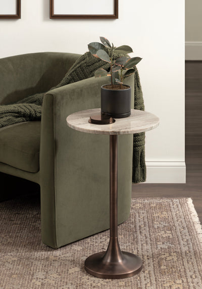 Baronet Round Marble and Metal Table