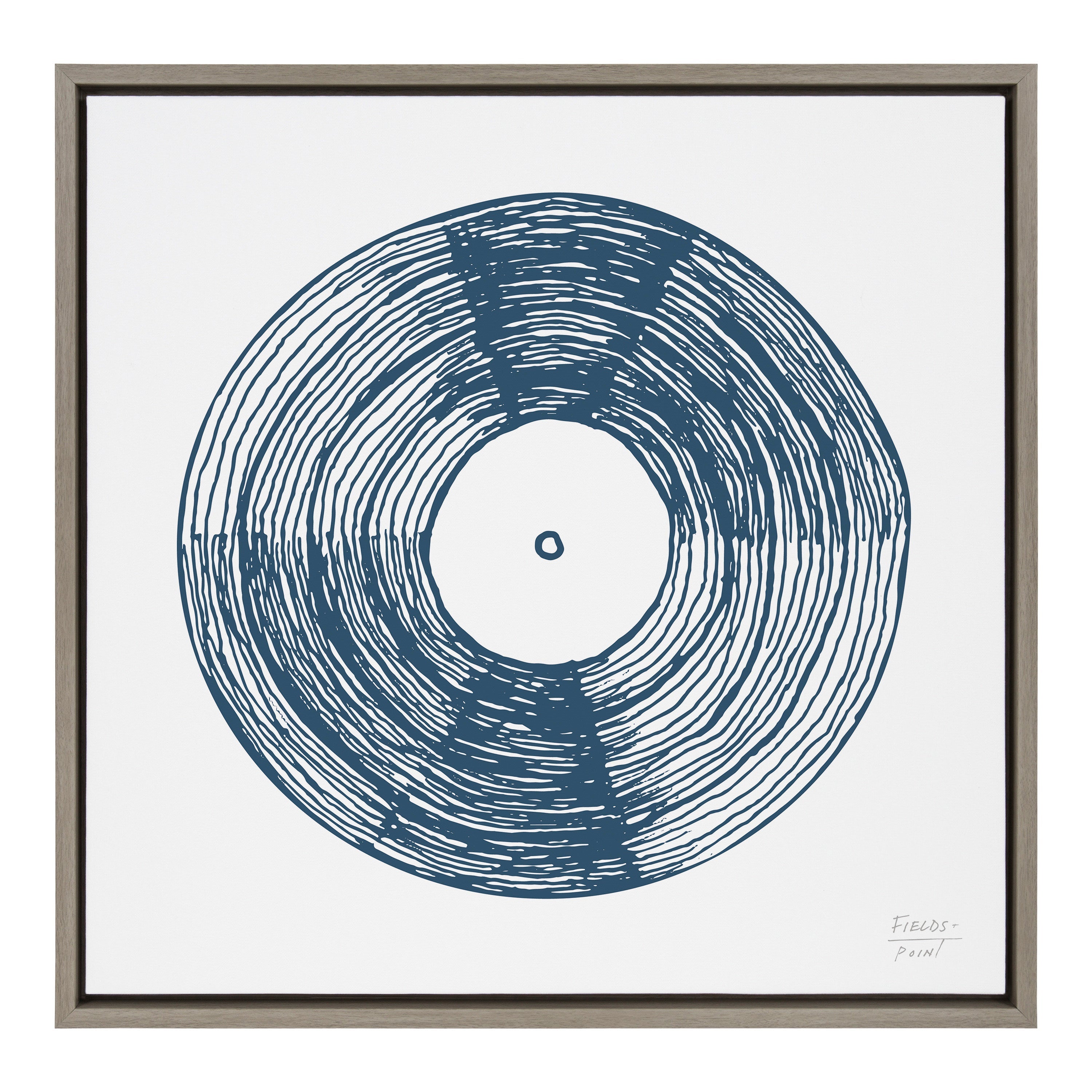 Sylvie Record Blue Framed Canvas by kateandlaurel - product image 10 for Resin Society