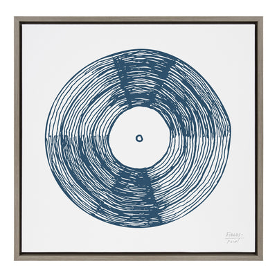 Sylvie Record Blue Framed Canvas by kateandlaurel - product image 10 for Resin Society
