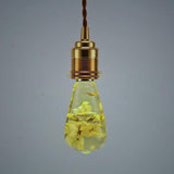 EP Light White Hydrangea handcrafted resin LED bulb with wooden base options