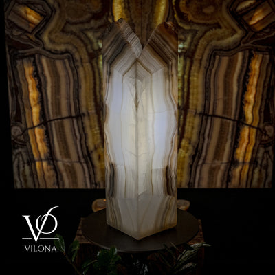 White Ice Onyx Floor Lamp (Live Edge #1) by Vilona Onyx - product image 3 for Resin Society