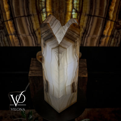 White Ice Onyx Floor Lamp (Live Edge #1) by Vilona Onyx - product image 4 for Resin Society