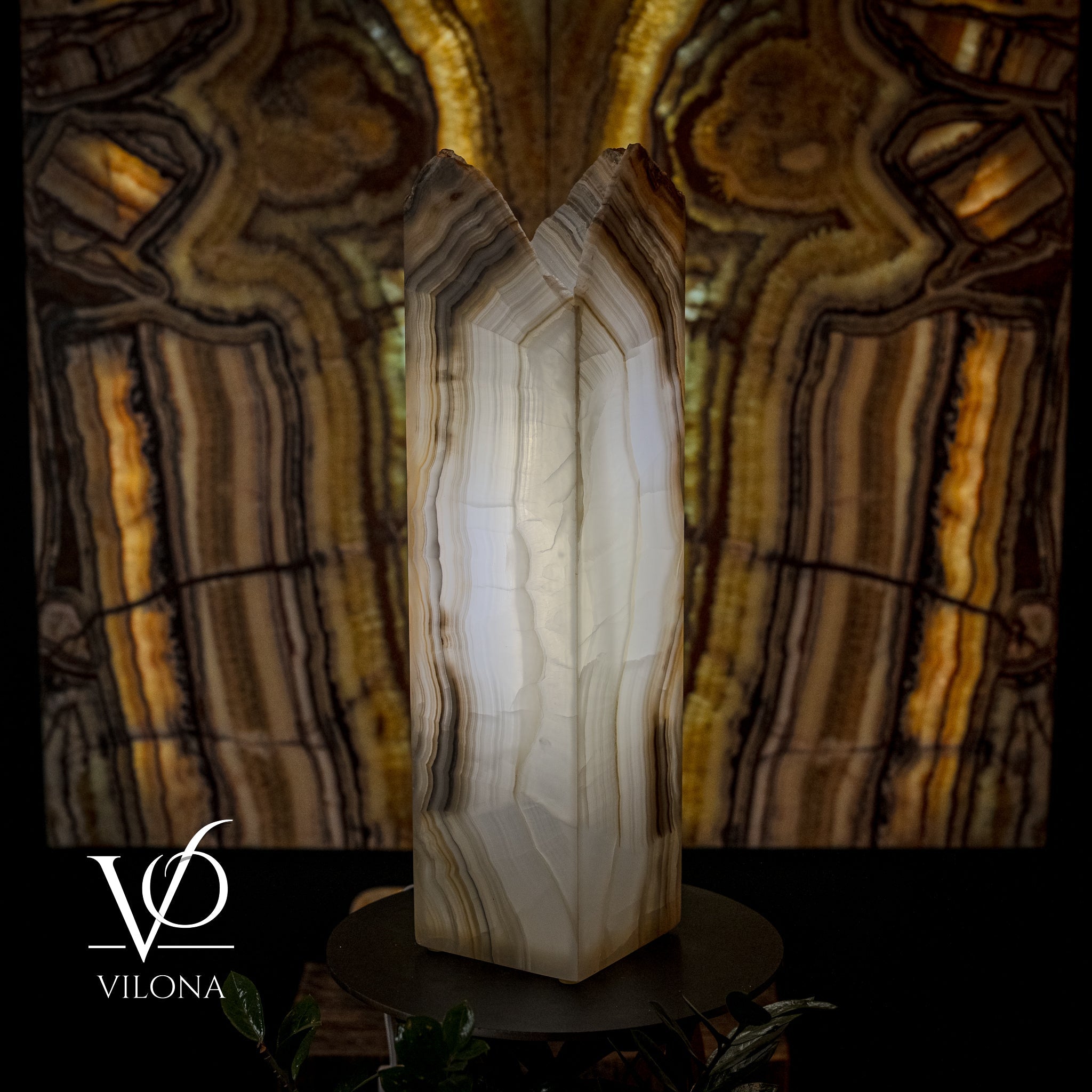 White Ice Onyx Floor Lamp (Live Edge #1) by Vilona Onyx - product image 6 for Resin Society
