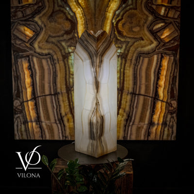 White Ice Onyx Floor Lamp (Live Edge #1) by Vilona Onyx - product image 5 for Resin Society