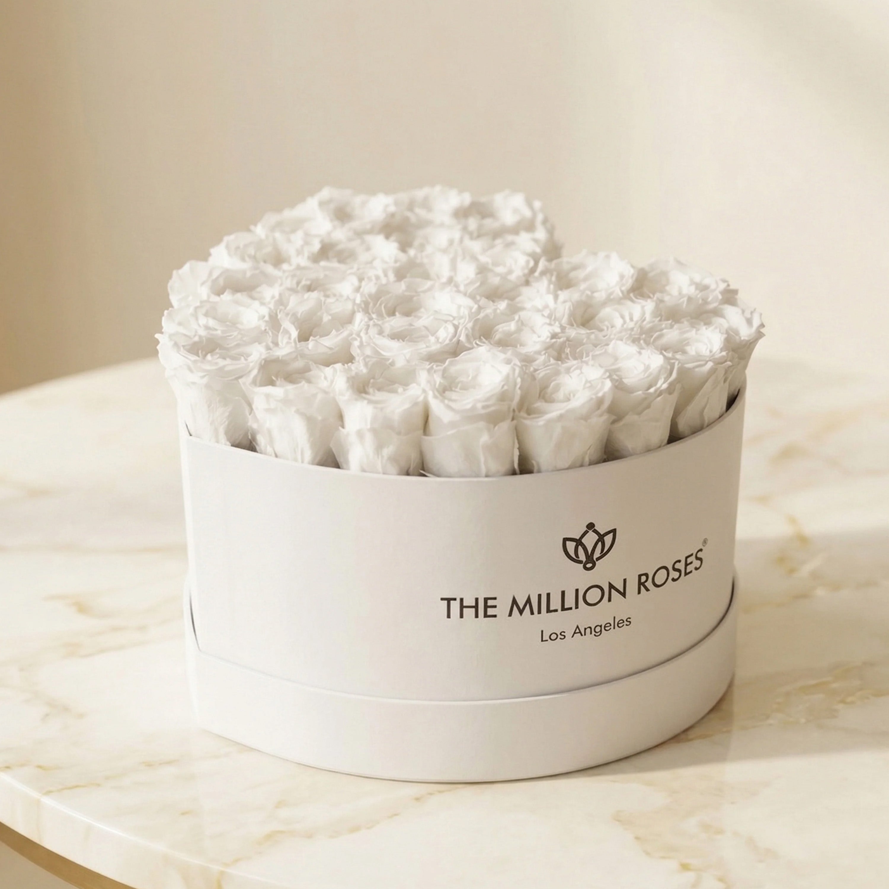 Heart White Box | White Roses by The Million Roses