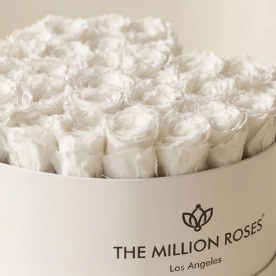Heart White Box | White Roses by The Million Roses