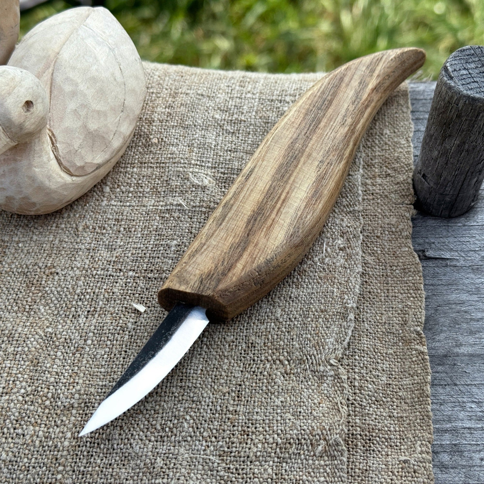 Whittling Knife for Wood Carving with carbon steel blade and ash wood handle
