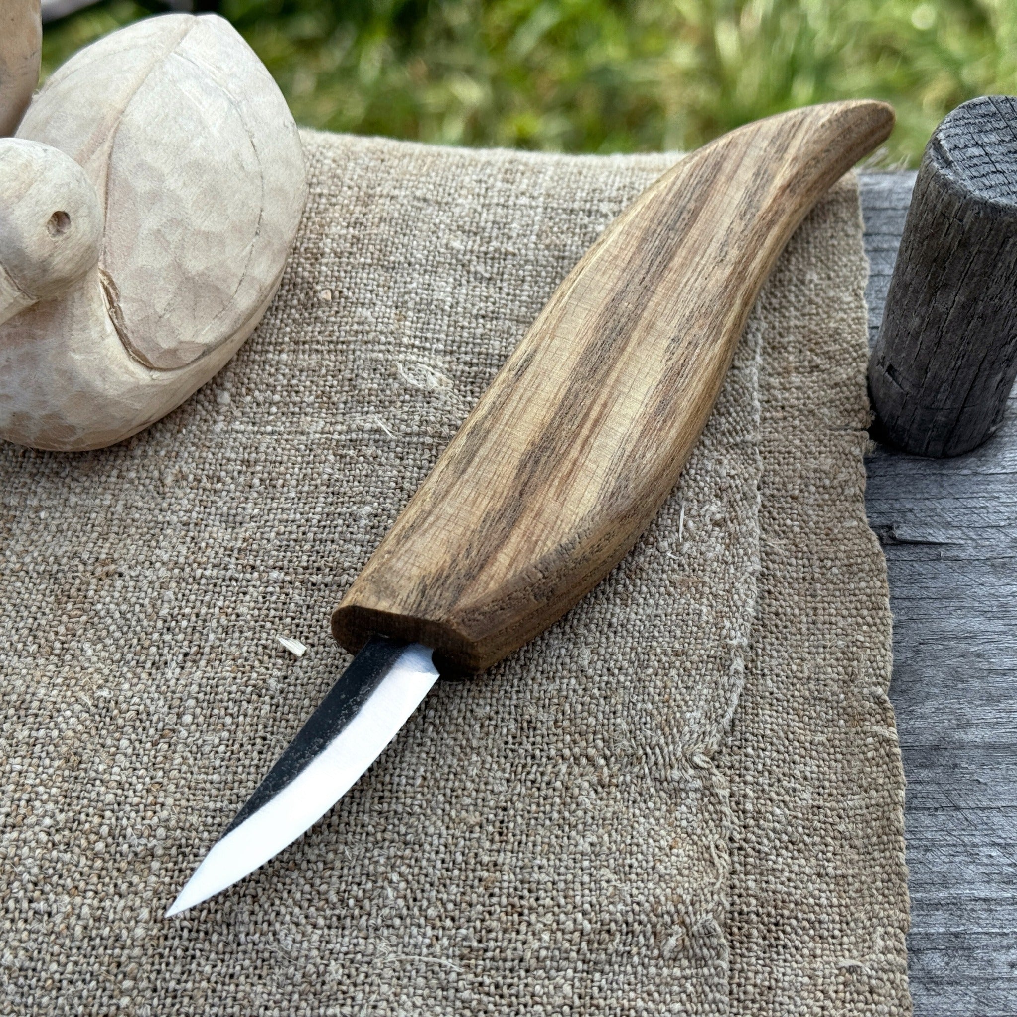 Whittling Knife for Wood Carving with carbon steel blade and ash wood handle