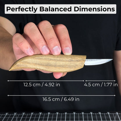 Whittling Knife for Wood Carving with carbon steel blade and ash wood handle
