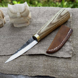 Whittling Sloyd Knife with 7.5 cm blade and ash wood handle by Sharky Forged Steel Tools