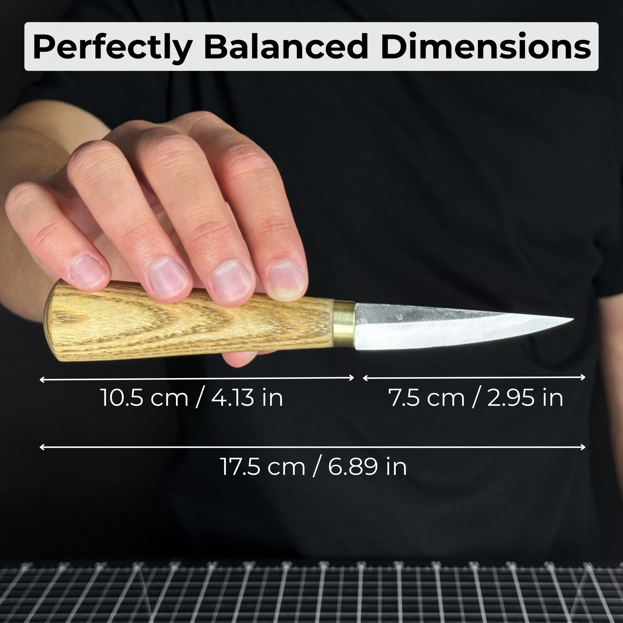 Whittling Sloyd Knife with 7.5 cm blade and ash wood handle by Sharky Forged Steel Tools