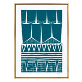Sylvie Modern Tribal Block Print Teal Framed Canvas by kateandlaurel - product image 8 for Resin Society