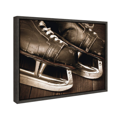 Sylvie Leather Hockey Skates Framed Canvas by kateandlaurel - product image 2 for Resin Society