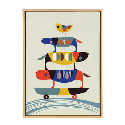 Sylvie Skate Dog Framed Canvas by kateandlaurel - main product image for Resin Society