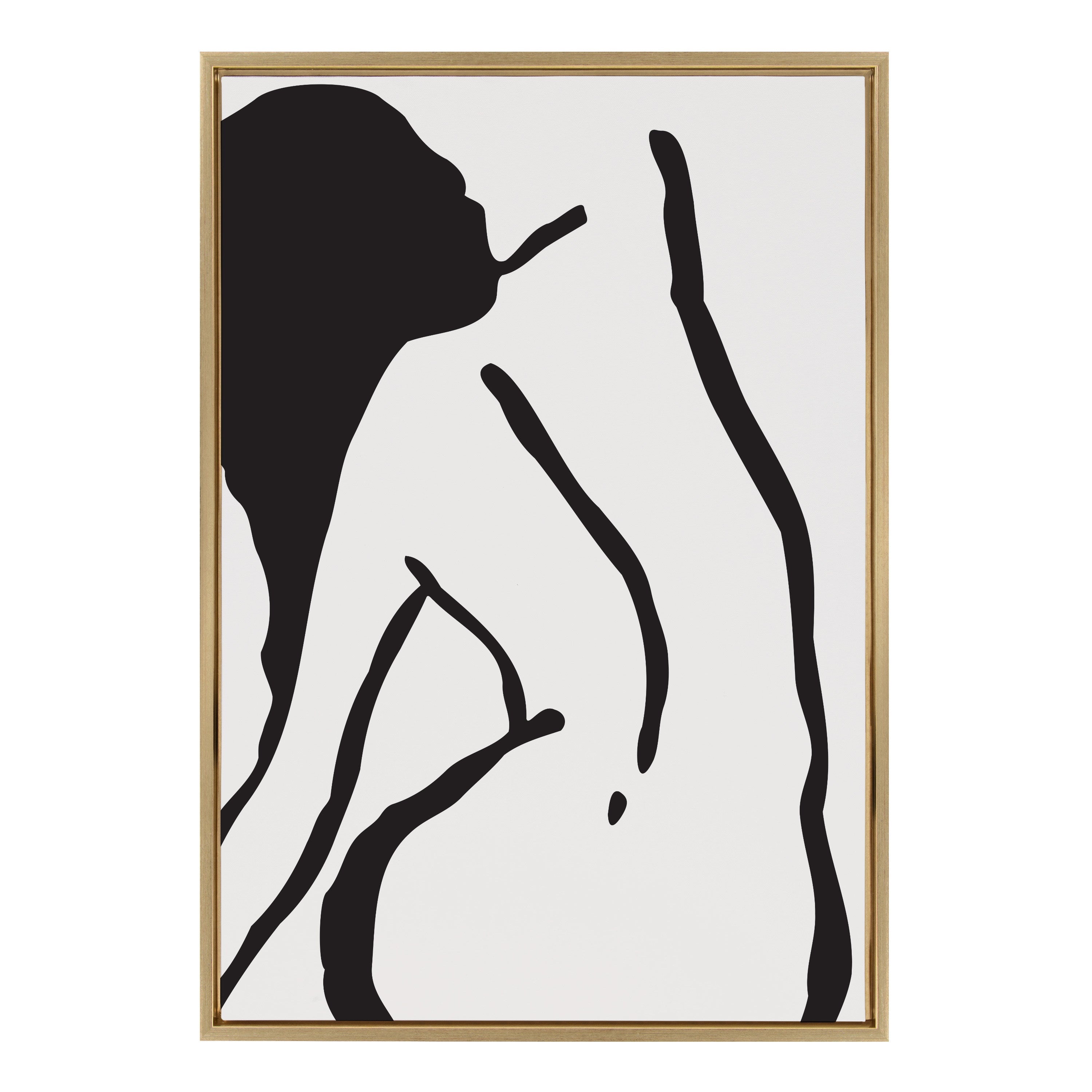 Sylvie Timeless Feminine Figural Drawing 2 Black and White Framed Canvas by kateandlaurel - product image 8 for Resin Society