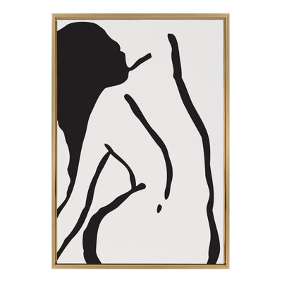 Sylvie Timeless Feminine Figural Drawing 2 Black and White Framed Canvas by kateandlaurel - product image 8 for Resin Society