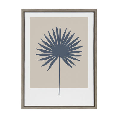 Sylvie Muted Tan and Blue Colorblock Botanical Palm Framed Canvas by kateandlaurel - product image 14 for Resin Society