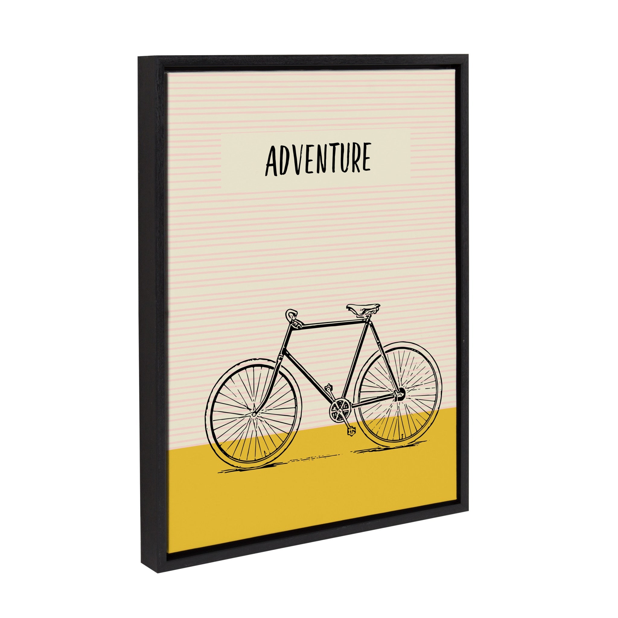 Sylvie Bike Yellow Adventure Framed Canvas by kateandlaurel - product image 2 for Resin Society