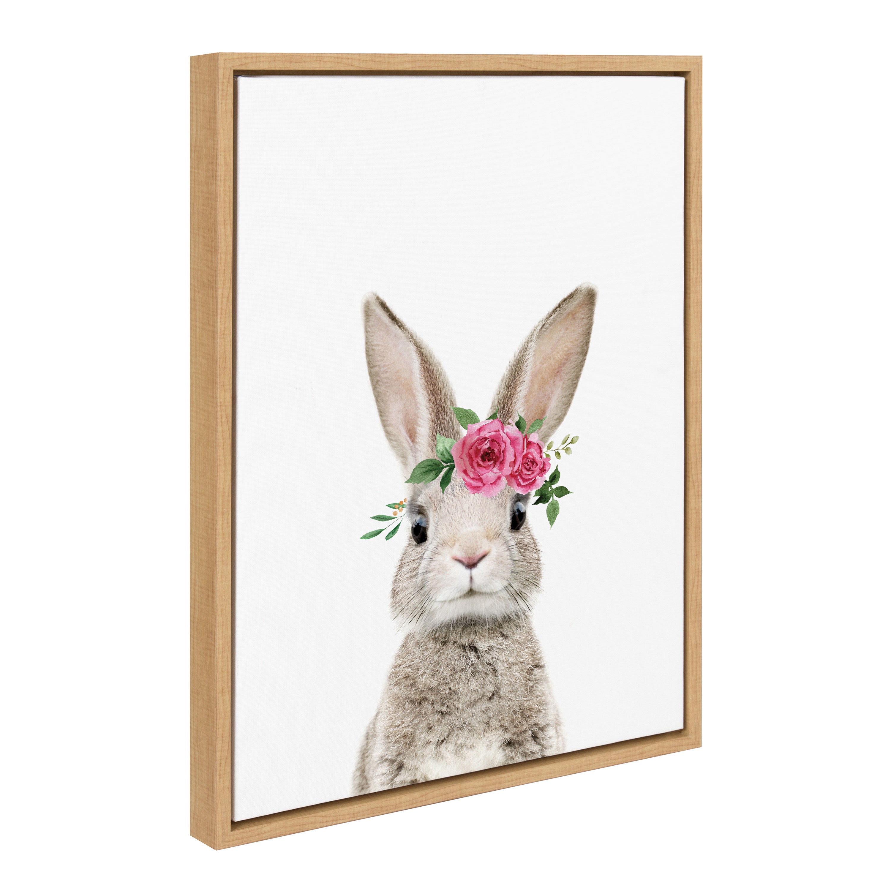 Sylvie Flower Crown Bunny Framed Canvas by Amy Peterson Art Studio