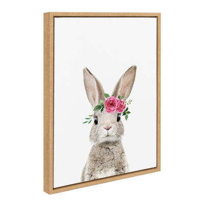 Sylvie Flower Crown Bunny Framed Canvas by Amy Peterson Art Studio