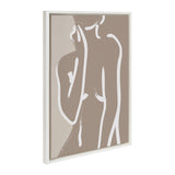 Sylvie Simple Romantic Line Art Drawing Neutral Framed Canvas by kateandlaurel - main product image for Resin Society
